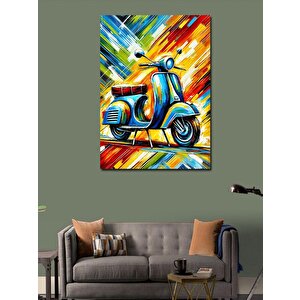 Kanvas Tablo Renkli Vespa Motoru 100x140 cm