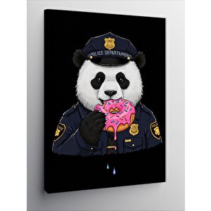 Kanvas Tablo Polis Pandası Ve Donut 50x70 cm