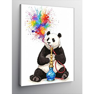 Kanvas Tablo Nargile İçen Panda 100x140 cm