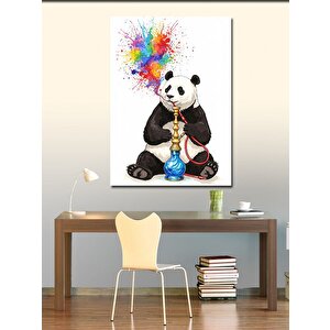 Kanvas Tablo Nargile İçen Panda 100x140 cm