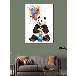 Kanvas Tablo Nargile İçen Panda 100x140 cm