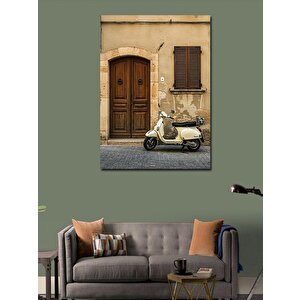 Kanvas Tablo Sokak Ve Klasik Vespa 100x140 cm
