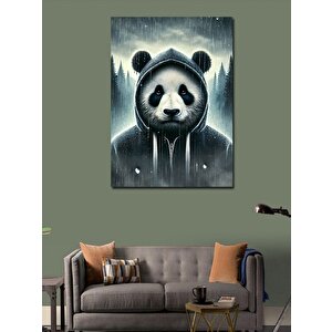 Kanvas Tablo Kapüşonlu Panda Çizimi 50x70 cm