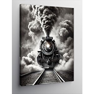 Kanvas Tablo Kara Dumanlı Tren 70x100 cm