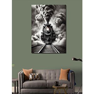 Kanvas Tablo Kara Dumanlı Tren 50x70 cm