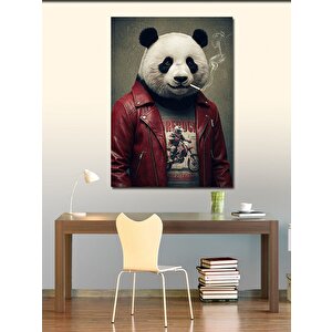 Kanvas Tablo Rock Panda Ve Şehir Modası 50x70 cm