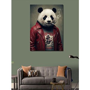 Kanvas Tablo Rock Panda Ve Şehir Modası 100x140 cm