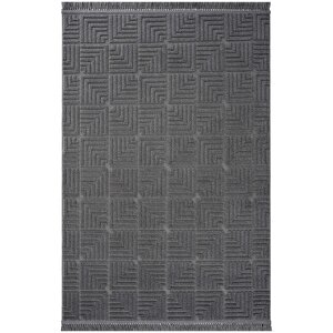 Stone 1062 Antrasit Kaymaz Taban Koridor Halısı Kesme Yolluk Mutfak Halı Modern Salon Halı 160x300 cm