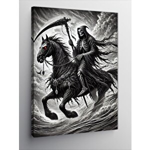 Kanvas Tablo İskeletli Kara Şövalye 70x100 cm