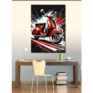 Kanvas Tablo Kırmızı Vespa 100x140 cm