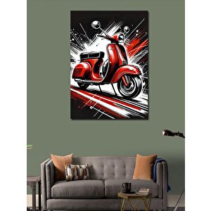 Kanvas Tablo Kırmızı Vespa 100x140 cm