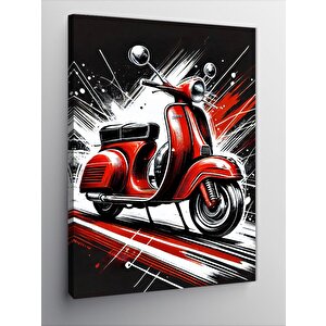 Kanvas Tablo Kırmızı Vespa 70x100 cm