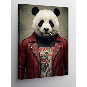Kanvas Tablo Punk Panda Portresi 100x140 cm