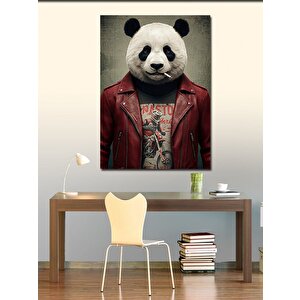 Kanvas Tablo Punk Panda Portresi 100x140 cm