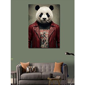 Kanvas Tablo Punk Panda Portresi 100x140 cm