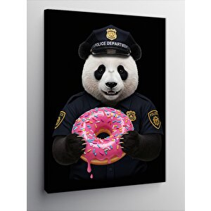 Kanvas Tablo Polis Panda Ve Donut 100x140 cm