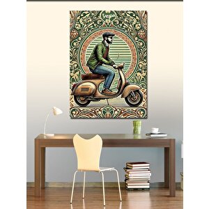 Kanvas Tablo Retro Vespa Ve Stili Adam 100x140 cm
