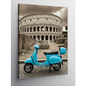 Kanvas Tablo Roma Kolezyumu Ve Vespa 70x100 cm