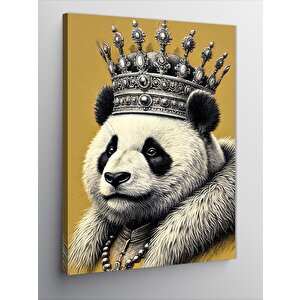 Kanvas Tablo Taç Takmış Panda 70x100 cm