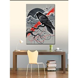 Kanvas Tablo Karga Ve Kırmızı Renkler 70x100 cm