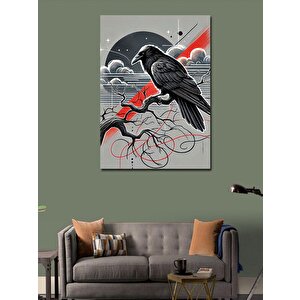 Kanvas Tablo Karga Ve Kırmızı Renkler 70x100 cm