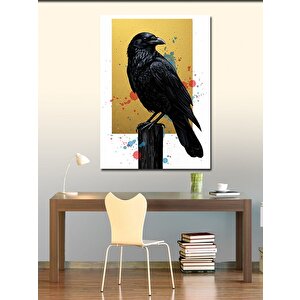 Kanvas Tablo Kütükte Kara Karga 70x100 cm