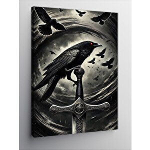 Kanvas Tablo Kılıç Ve Karga 50x70 cm