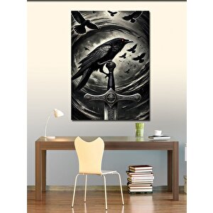 Kanvas Tablo Kılıç Ve Karga 50x70 cm