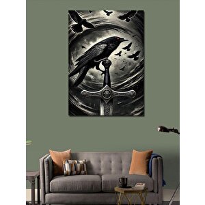Kanvas Tablo Kılıç Ve Karga 70x100 cm