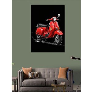 Kanvas Tablo Klasik Kırmızı Vespa 70x100 cm