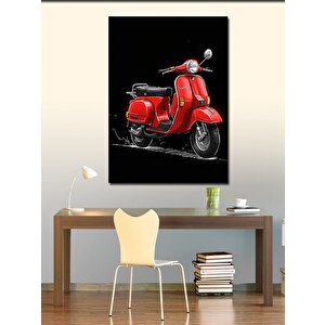 Kanvas Tablo Klasik Kırmızı Vespa 100x140 cm