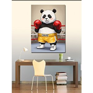 Kanvas Tablo Boksör Panda Figürü 50x70 cm
