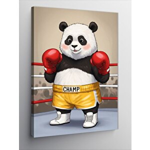 Kanvas Tablo Boksör Panda Figürü 100x140 cm