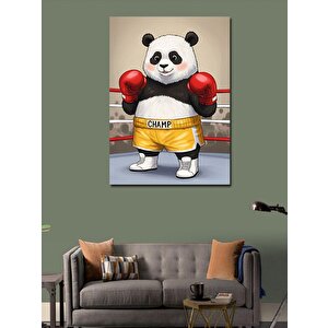 Kanvas Tablo Boksör Panda Figürü 70x100 cm