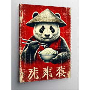 Kanvas Tablo Ramen Yiyen Panda 100x140 cm