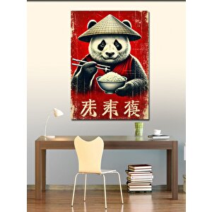 Kanvas Tablo Ramen Yiyen Panda 100x140 cm
