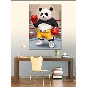 Kanvas Tablo Boksör Panda Çizimi 70x100 cm