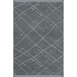 Berry 8209 Antrasit Halı Halısı Kaymaz Taban Halı Kesme Halı Yolluk İnce Halı Kilim 100x200 cm