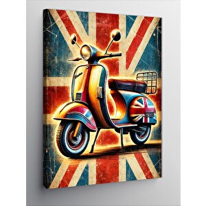 Kanvas Tablo Union Jack Vespa 70x100 cm