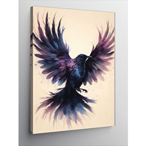 Kanvas Tablo Renkli Karga Çizimi 50x70 cm