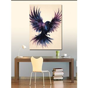 Kanvas Tablo Renkli Karga Çizimi 50x70 cm