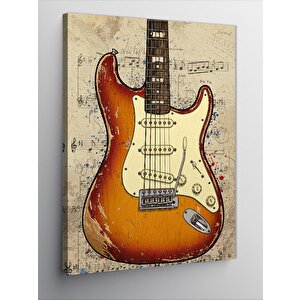 Kanvas Tablo Elektro Gitar Ve Müzikal Enerji 70x100 cm
