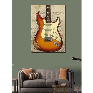 Kanvas Tablo Elektro Gitar Ve Müzikal Enerji 70x100 cm