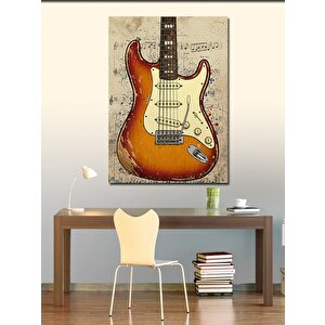 Kanvas Tablo Elektro Gitar Ve Müzikal Enerji 50x70 cm
