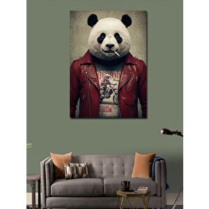Kanvas Tablo Ceketli Panda 100x140 cm