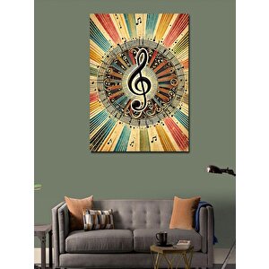 Kanvas Tablo Müzikal Anahtar Ve Işık Patlaması 70x100 cm