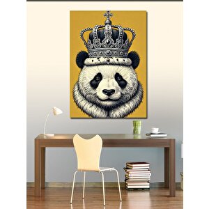 Kanvas Tablo Taçlı Panda Ve Karizma 100x140 cm