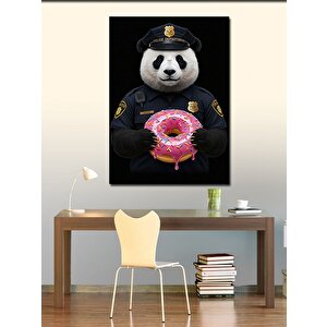 Kanvas Tablo Polis Pandası Ve Donut 100x140 cm