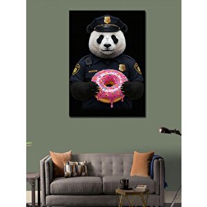 Kanvas Tablo Polis Pandası Ve Donut 100x140 cm