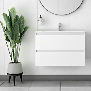 Alba Soft 2 Çekmeceli Banyo Dolabı Beyaz 80 cm